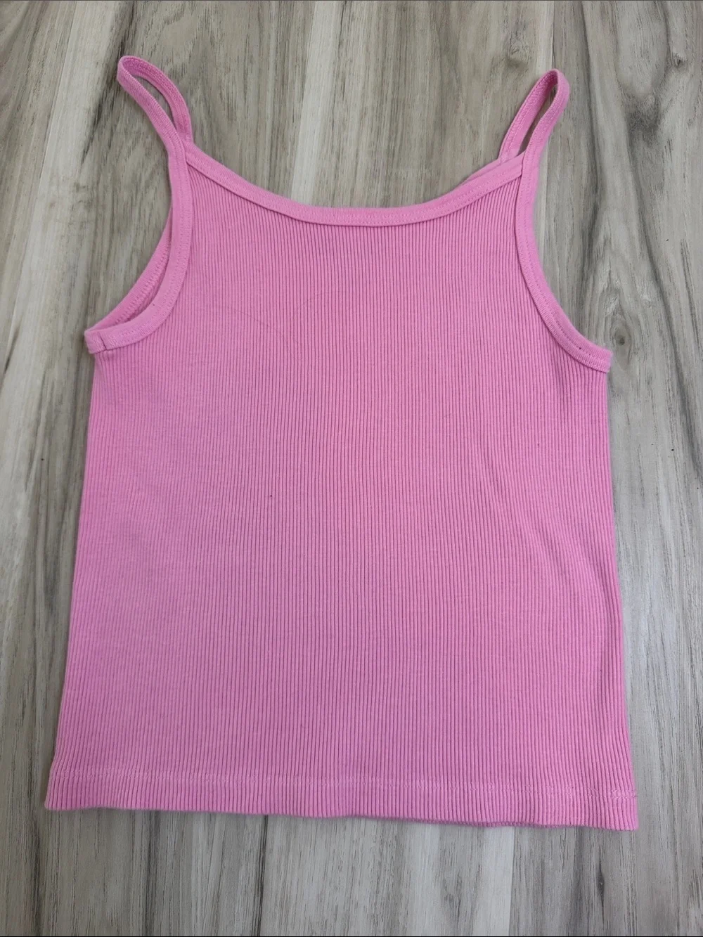 John GaltWomen’s Pink Ribbed Tank Top - Classic Spaghetti Strap size XXS